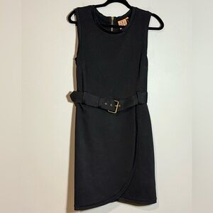 Tory Burch Belted Wrap Mini Dress (Black, Size S)